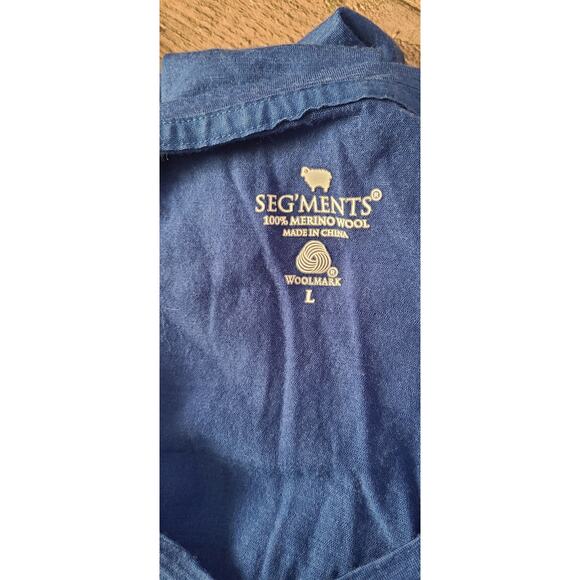 Segments Women’s Australian Merino Wool Long Sleeve Shirt Blue Size Large - Picture 5 of 6